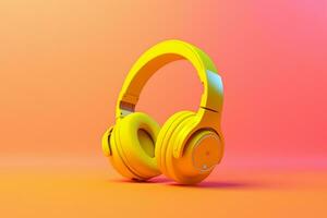 Modern 3D Headphones. Ai generative photo