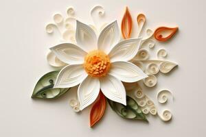 Quilling Flowers Art. Ai generative photo