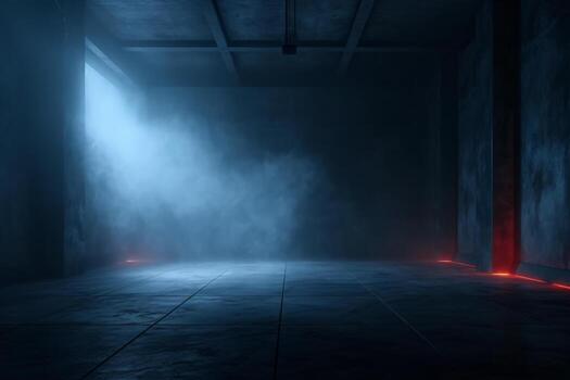 Dark Scene With Lights. Ai generative photo