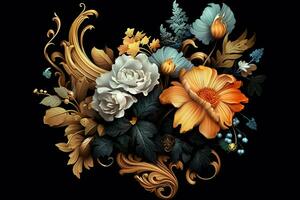 Beautiful Flowers Artwork. Ai generative photo