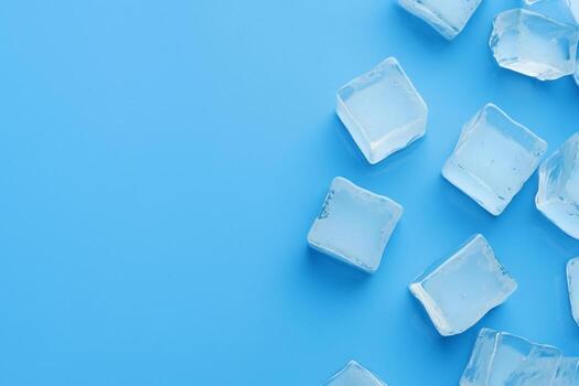 Background With Ice Cubes. Ai generative photo