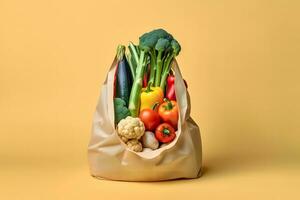 Fresh Vegetables In a Bag. Ai generative photo