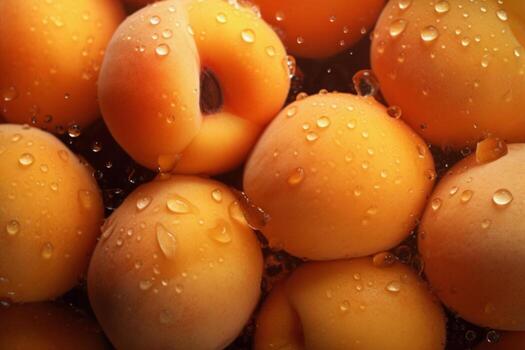 Fresh Apricot Fruits. Ai generative photo