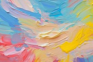 Colorful Oil Brush Strokes Texture. Ai generative photo