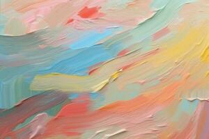 Colorful Oil Brush Strokes Texture. Ai generative photo