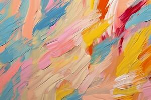 Colorful Oil Brush Strokes Texture. Ai generative photo
