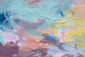 Colorful Oil Brush Strokes Texture. Ai generative photo