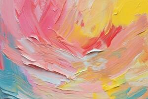 Colorful Oil Brush Strokes Texture. Ai generative photo
