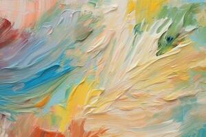 Colorful Oil Brush Strokes Texture. Ai generative photo