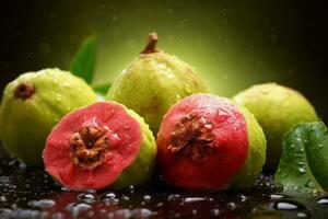 Fresh Guava Fruits. Ai generative photo