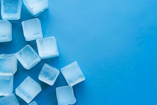 Background With Ice Cubes. Ai generative photo