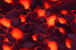 Seamless Lava Pattern. Ai generative photo