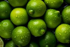 Fresh Lime Fruits. Ai generative photo