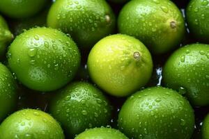 Fresh Lime Fruits. Ai generative photo