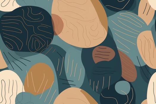 Organic Shapes Seamless Pattern. Ai generative photo