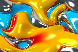 Trendy Colorful Liquid  Pattern. Ai generative photo