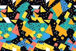 Seamless Memphis Pattern. Ai generative photo