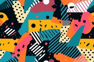Seamless Memphis Pattern. Ai generative photo