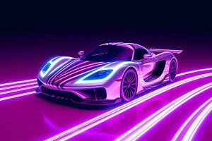 Futuristic Sport Car. Ai generative photo