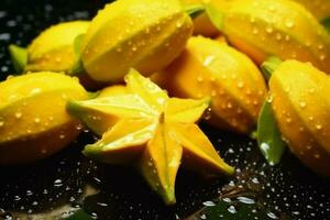 Fresh Star Fruits. Ai generative photo
