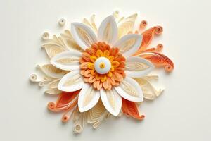 Quilling Flowers Art. Ai generative photo