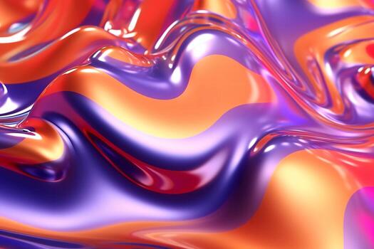 Trendy Chrome Liquid Background. Ai generative photo