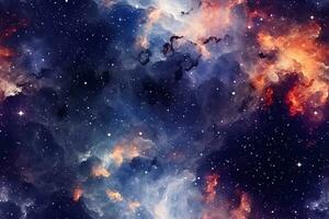 Seamless Galaxy Pattern. Ai generative photo