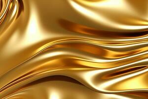 Trendy Metallic Gold Liquid Background. Ai generative photo