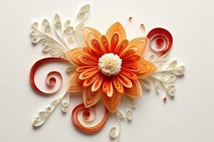 Quilling Flowers Art. Ai generative photo