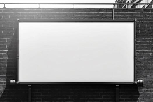 Blank Banner On Wall. Ai generative photo