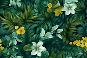 Seamless Botanical Pattern. Ai generative photo