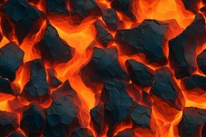 Seamless Lava Pattern. Ai generative photo