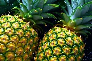Fresh Pineapple Fruits. Ai generative photo