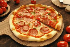 Delicious Mouth Watering Pizza. Ai generative photo