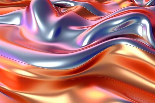 Trendy Chrome Liquid Background. Ai generative photo