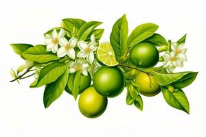 Fresh Lime Fruits. Ai generative photo