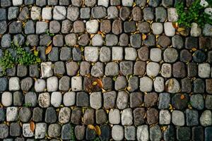 Cobblestone Sidewalk Texture. Ai generative photo