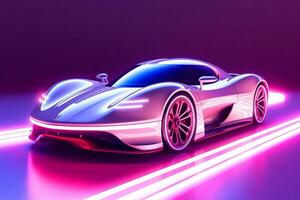 Futuristic Sport Car. Ai generative photo