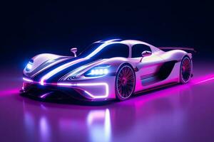 Futuristic Sport Car. Ai generative photo