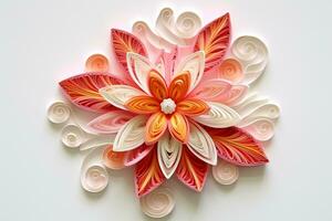 Quilling Flowers Art. Ai generative photo