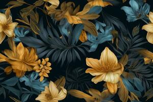 Seamless Botanical Pattern. Ai generative photo