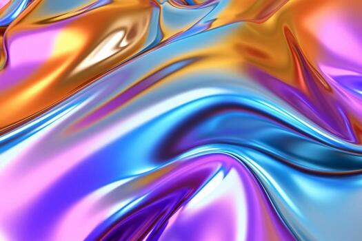 Trendy Chrome Liquid Background. Ai generative photo