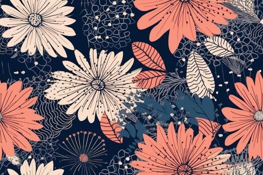 floral sin costura modelo. ai generativo foto