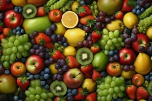 Fresh Fruits. Ai generative photo