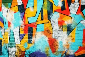 Abstract Graffiti Wall Art Background. Ai generative photo