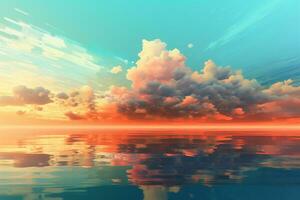 Horizone Line Background. Ai generative photo