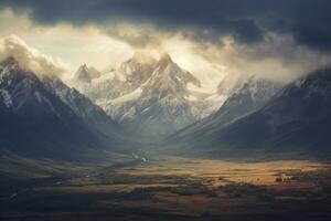 Beautiful Landscapes With Mountains. Ai generative photo