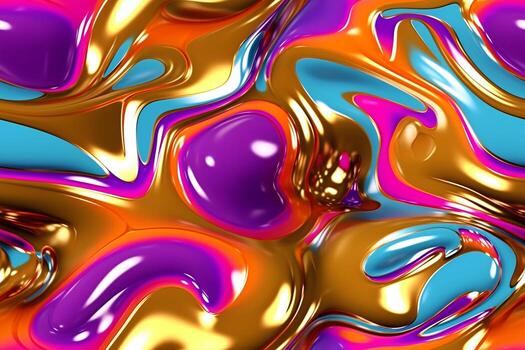 Trendy Colorful Liquid  Pattern. Ai generative photo