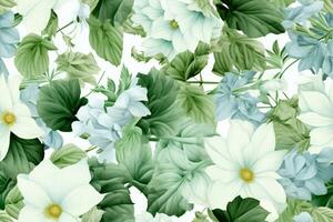 Seamless Botanical Pattern. Ai generative photo