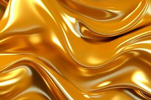 Trendy Metallic Gold Liquid Background. Ai generative photo